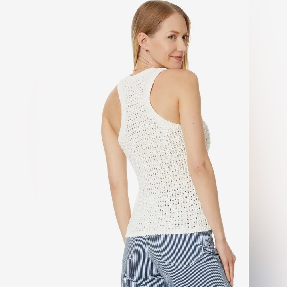 Madewell Women’s Cream/Ivory Crochet-Knit Crewneck Sweater Tank New - Picture 4 of 5